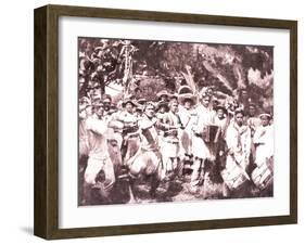 La Fete De Juillet Celebration, Tahiti, Late 1800s-Charles Gustave Spitz-Framed Photographic Print