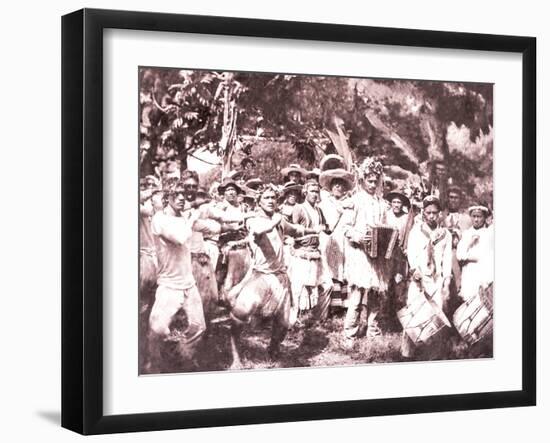 La Fete De Juillet Celebration, Tahiti, Late 1800s-Charles Gustave Spitz-Framed Photographic Print