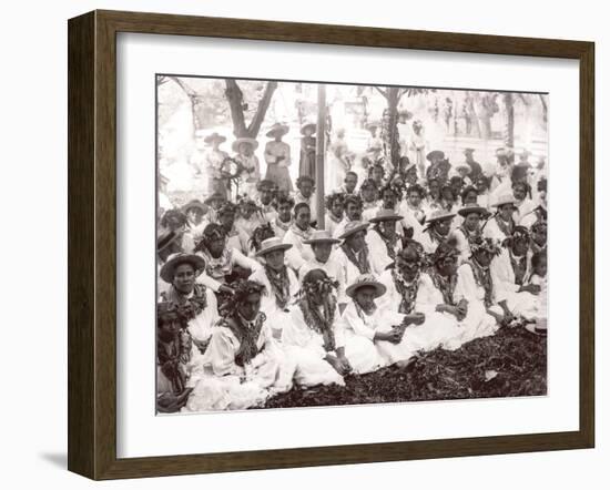 La Fete De Juillet Celebration, Tahiti, Late 1800s-Charles Gustave Spitz-Framed Photographic Print