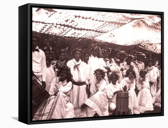 La Fete De Juillet Celebration, Tahiti, Late 1800s-Charles Gustave Spitz-Framed Stretched Canvas