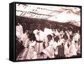 La Fete De Juillet Celebration, Tahiti, Late 1800s-Charles Gustave Spitz-Framed Stretched Canvas