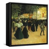 La Fête foraine, Place Pigalle. (Funfair, Place Pigalle)-Louis Abel-Truchet-Framed Stretched Canvas