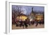 La Fete, Place de la Republique, Paris-Eugene Galien-Laloue-Framed Premium Giclee Print