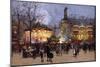 La Fete, Place de la Republique, Paris-Eugene Galien-Laloue-Mounted Giclee Print