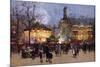 La Fete, Place de la Republique, Paris-Eugene Galien-Laloue-Mounted Giclee Print