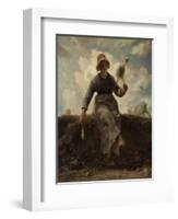 La Fileuse, chevri? auvergnate-Jean-François Millet-Framed Giclee Print