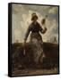 La Fileuse, chevri? auvergnate-Jean-François Millet-Framed Stretched Canvas