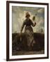 La Fileuse, chevri? auvergnate-Jean-François Millet-Framed Premium Giclee Print