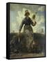 La Fileuse Chevriere Auvergnate-Jean-François Millet-Framed Stretched Canvas