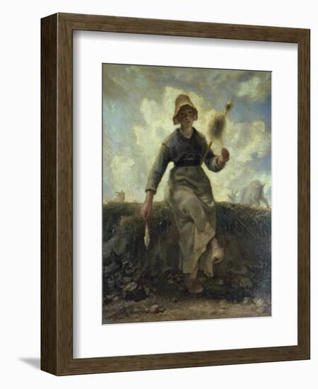 La Fileuse Chevriere Auvergnate-Jean-François Millet-Framed Giclee Print