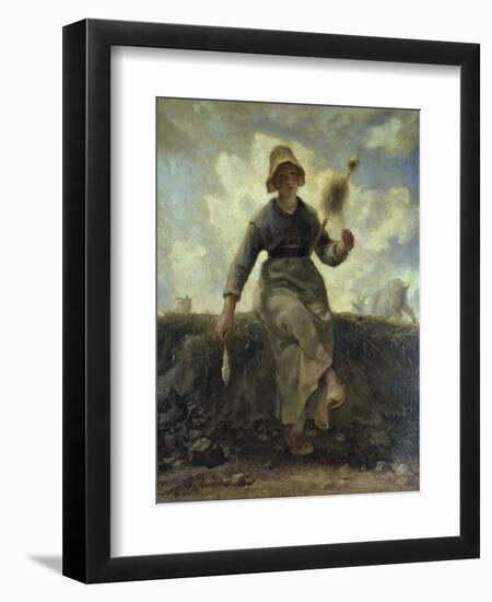 La Fileuse Chevriere Auvergnate-Jean-François Millet-Framed Giclee Print