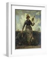 La Fileuse Chevriere Auvergnate-Jean-François Millet-Framed Giclee Print