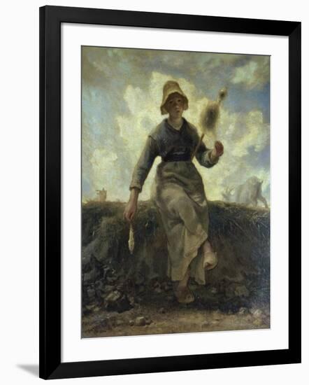 La Fileuse Chevriere Auvergnate-Jean-François Millet-Framed Giclee Print