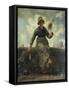 La Fileuse Chevriere Auvergnate-Jean-François Millet-Framed Stretched Canvas