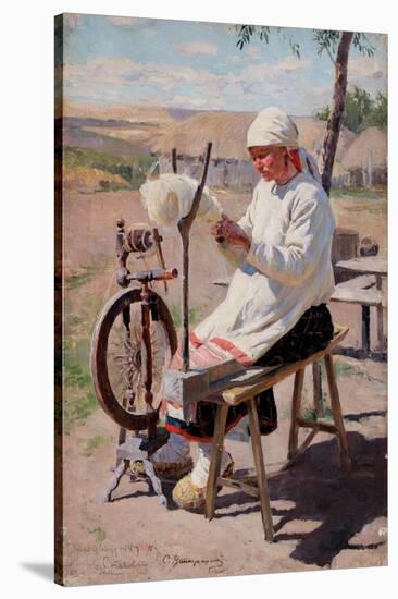 La Fileuse - the Spinner - Vinogradov, Sergei Arsenyevich (1869-1938) - 1895 - Oil on Canvas --Sergei Arsenevich Vinogradov-Stretched Canvas