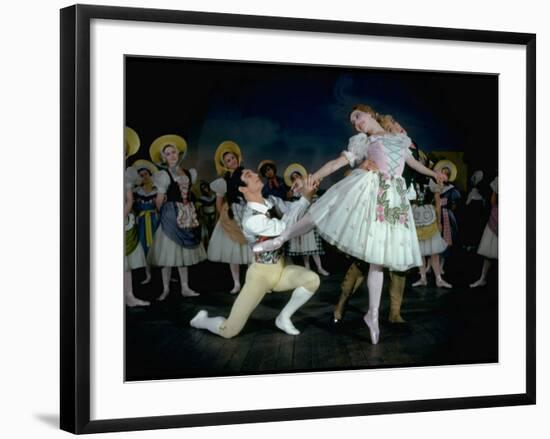 "La Fille Mal Gardee" Danced by Alexander Grant, David Blair and Nadia Nerina of the Royal Ballet-Gjon Mili-Framed Premium Photographic Print
