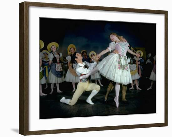 "La Fille Mal Gardee" Danced by Alexander Grant, David Blair and Nadia Nerina of the Royal Ballet-Gjon Mili-Framed Premium Photographic Print