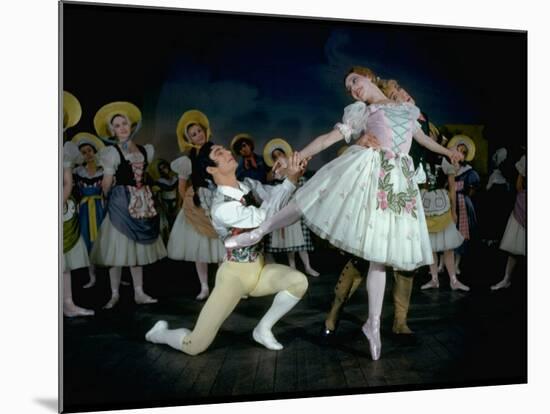 "La Fille Mal Gardee" Danced by Alexander Grant, David Blair and Nadia Nerina of the Royal Ballet-Gjon Mili-Mounted Premium Photographic Print