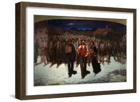 La Fiumana, 1901 (The Flood; Advance of the Fourth Estate, 1898-1901 Socialist Movement) in Italy-Giuseppe Pellizza da Volpedo-Framed Giclee Print