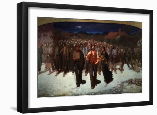 La Fiumana, 1901 (The Flood; Advance of the Fourth Estate, 1898-1901 Socialist Movement) in Italy-Giuseppe Pellizza da Volpedo-Framed Giclee Print