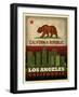 LA flag-Red Atlas Designs-Framed Giclee Print