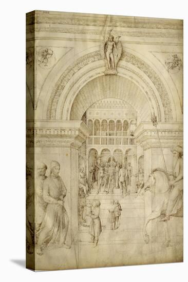 La Flagellation du Christ, à l'intérieur d'une architecture de palais vénitien-Jacopo Bellini-Stretched Canvas