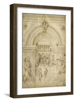 La Flagellation du Christ, à l'intérieur d'une architecture de palais vénitien-Jacopo Bellini-Framed Giclee Print