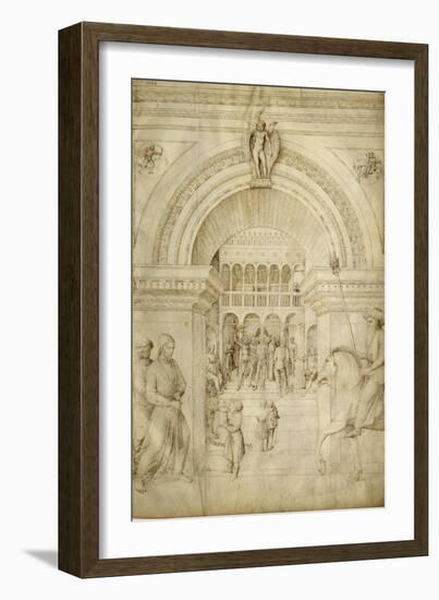 La Flagellation du Christ, à l'intérieur d'une architecture de palais vénitien-Jacopo Bellini-Framed Giclee Print