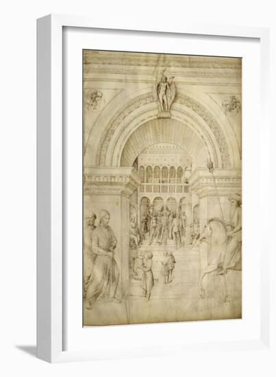 La Flagellation du Christ, à l'intérieur d'une architecture de palais vénitien-Jacopo Bellini-Framed Giclee Print