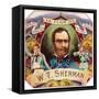 La Flor de W. T. Sherman Brand Cigar Box Label-Lantern Press-Framed Stretched Canvas