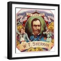 La Flor de W. T. Sherman Brand Cigar Box Label-Lantern Press-Framed Art Print