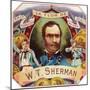 La Flor de W. T. Sherman Brand Cigar Box Label-Lantern Press-Mounted Art Print