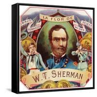 La Flor de W. T. Sherman Brand Cigar Box Label-Lantern Press-Framed Stretched Canvas