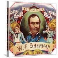 La Flor de W. T. Sherman Brand Cigar Box Label-Lantern Press-Stretched Canvas