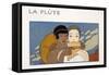 La Flute, Illustration from Les Chansons De Bilitis, by Pierre Louys, Pub. 1922 (Pochoir Print)-Georges Barbier-Framed Stretched Canvas