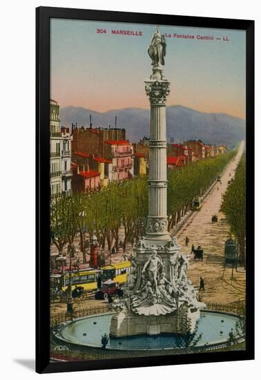 La Fontaine Cantini in Marseille. Built by Sculptor Andre Allar. Postcard Sent in 1913-French Photographer-Framed Giclee Print