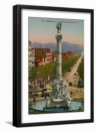 La Fontaine Cantini in Marseille. Built by Sculptor Andre Allar. Postcard Sent in 1913-French Photographer-Framed Premium Giclee Print