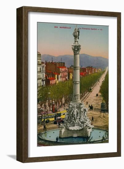 La Fontaine Cantini in Marseille. Built by Sculptor Andre Allar. Postcard Sent in 1913-French Photographer-Framed Giclee Print