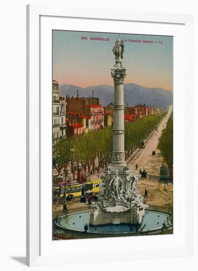 La Fontaine Cantini in Marseille. Built by Sculptor Andre Allar. Postcard Sent in 1913-French Photographer-Framed Giclee Print