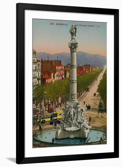 La Fontaine Cantini in Marseille. Built by Sculptor Andre Allar. Postcard Sent in 1913-French Photographer-Framed Giclee Print