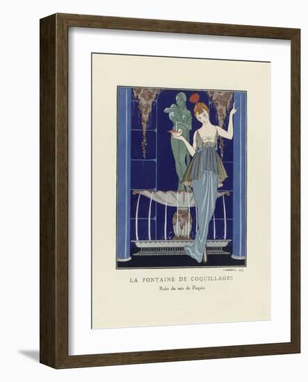 La Fontaine De Coquillages, Pub. 1914 (Pochoir Print)-Georges Barbier-Framed Giclee Print