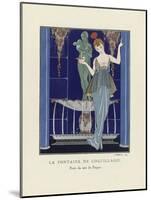La Fontaine De Coquillages, Pub. 1914 (Pochoir Print)-Georges Barbier-Mounted Giclee Print