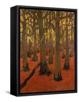 La Forêt au sol rouge-Georges Lacombe-Framed Stretched Canvas