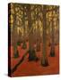 La Forêt au sol rouge-Georges Lacombe-Stretched Canvas