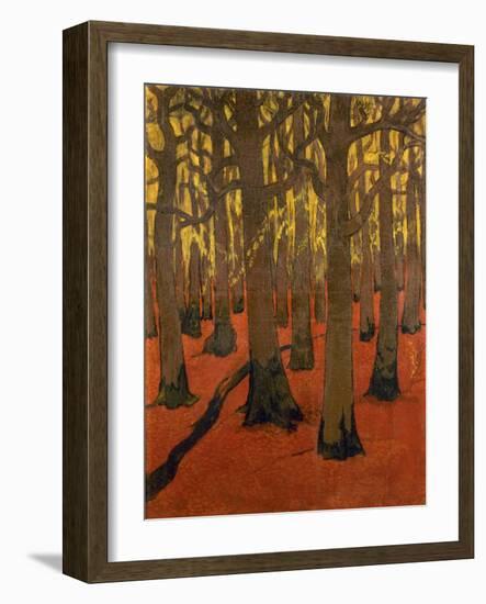 La Forêt au sol rouge-Georges Lacombe-Framed Giclee Print