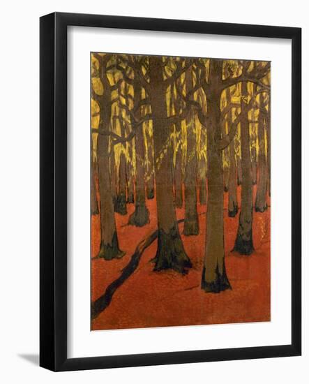 La Forêt au sol rouge-Georges Lacombe-Framed Giclee Print