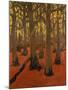 La Forêt au sol rouge-Georges Lacombe-Mounted Giclee Print