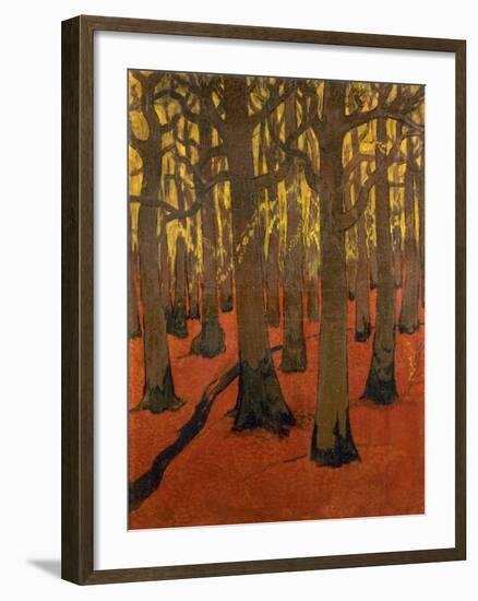 La Forêt au sol rouge-Georges Lacombe-Framed Giclee Print