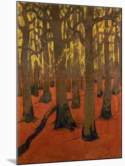 La Forêt au sol rouge-Georges Lacombe-Mounted Giclee Print