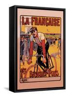 La Francaise: Bordeaux-Paris Bicycle Race-Marodon-Framed Stretched Canvas